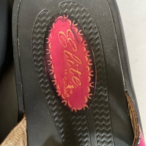 Elite By Corkys Sandals Size 10 Rain Leather Colorful Slides Flower - Picture 5 of 9